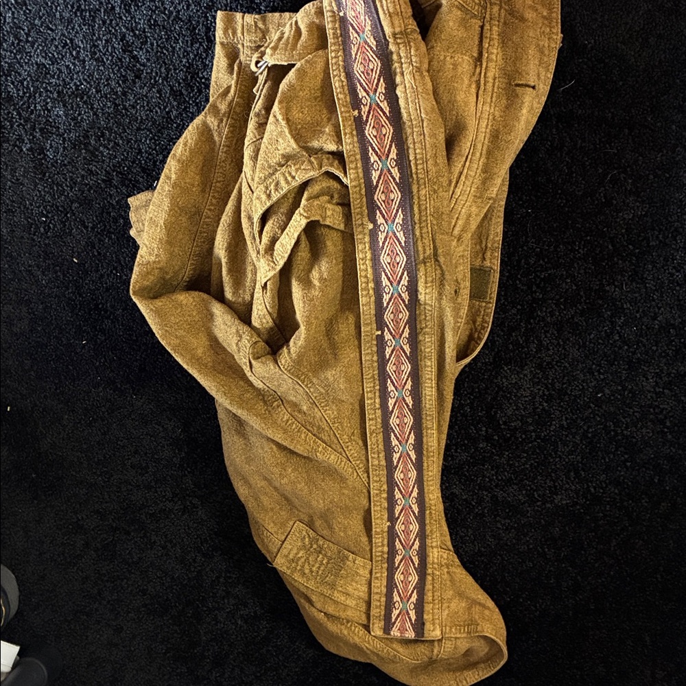 Free People Jayde Mustard Linen Safari Bomber Jacket Small 44” Chest $168 NWOT - Picture 15 of 15
